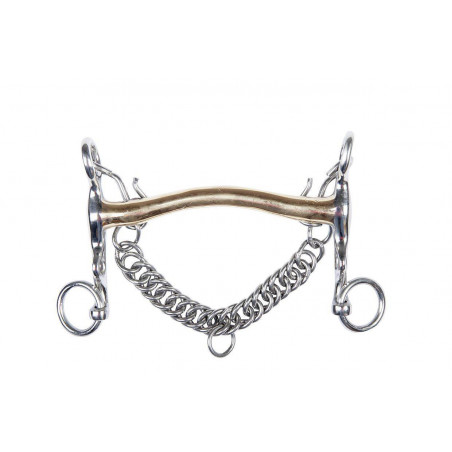 Morso da briglia in alpacca 16 mm catena 5 cm HKM