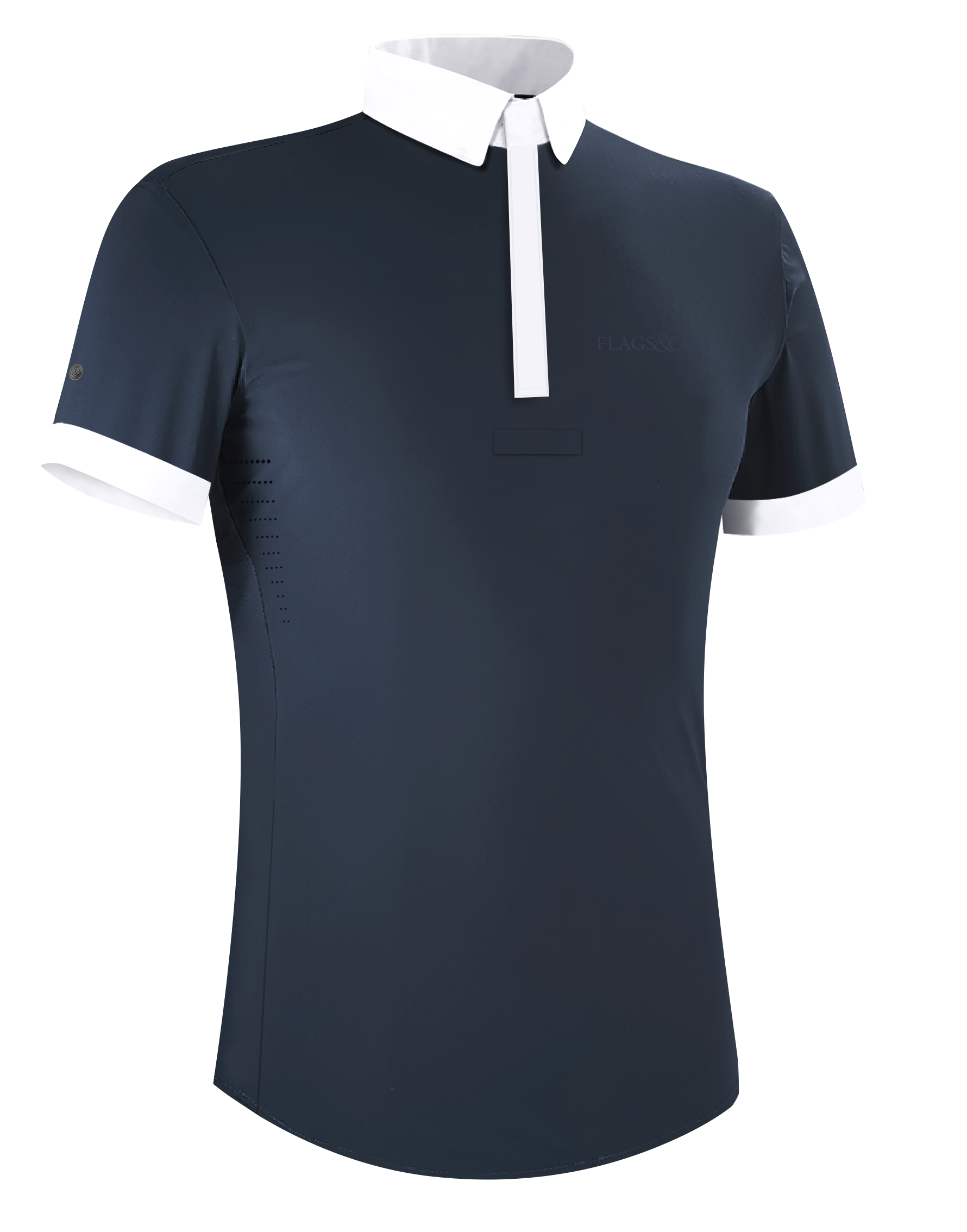 Wettkampf-Poloshirt Flags & Cup Herren Wako Kurzarm Marina Blu marino