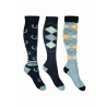 Calzini HKM Cardiff confezione da 3 modello precedente - Blu navy / salvia