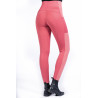 Leggings HKM Mesh Style con grip completo in silicone - Rosa lampone