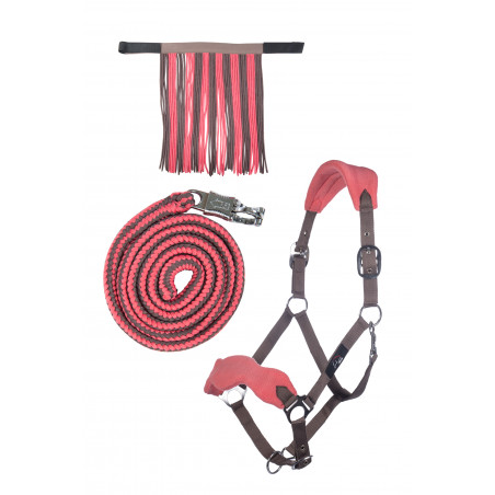 Set cavezza HKM con moschettone antipanico e frange staccabili