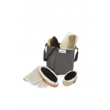 Set di striglie in legno Horze