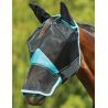 Maschera anti-mosche Weatherbeeta ComFiTec Deluxe Fine Mesh con orecchie e naso - Nero / turchese