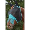 Maschera anti-mosche Weatherbeeta ComFiTec Deluxe Mesh con orecchie e frange - Nero / turchese