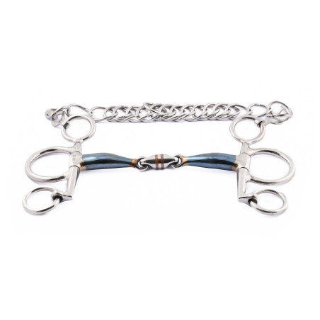 Filet Pelham Jump'In piccoli rami doppia rottura blue steel