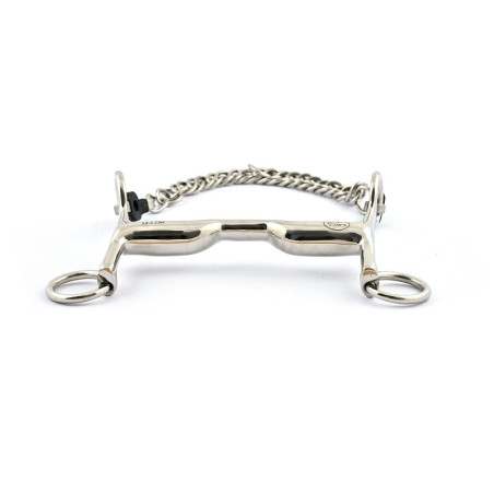 Morso da briglia Jump'In con piccoli rami e passaggio per la lingua in acciaio inox