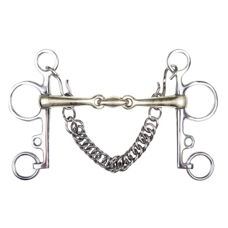 Pelham in alpacca HKM 16 mm, catena 7 cm