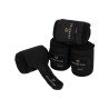 Fasce da lavoro in pile ed elastiche traspiranti set da 4 Equestro - Nero