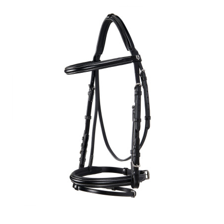 Briglia inglese in cuoio con impunture a contrasto Stitched Equestro