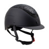 Casco da donna Galaxy con visiera stretta e strass Equestro - Nero / nero lucido