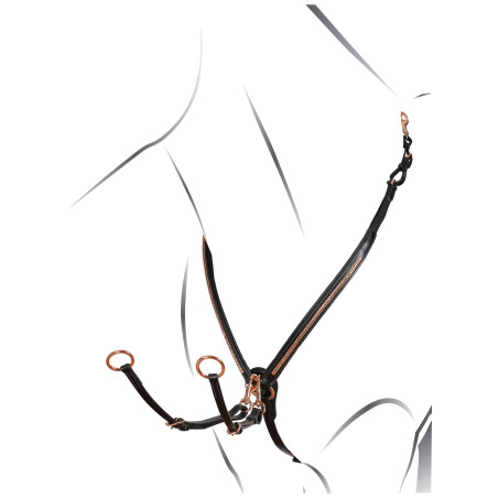 Pettorale con clincher e forchetta in cuoio oro rosa Equestro