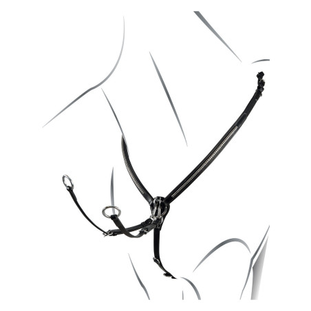 Pettorale in cuoio con clincher argentato Equestro