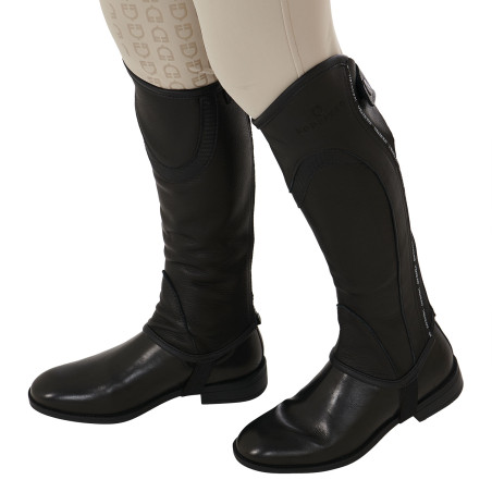 Mini-chaps in morbida pelle per bambini con fascia elastica Equestro
