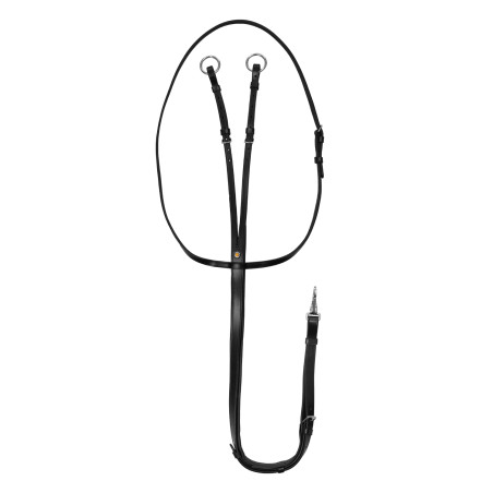 Martingala in cuoio con cuciture argentate Equestro