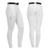 Pantaloni da donna Selene con grip al ginocchio in cotone stretch Equestro - Bianco