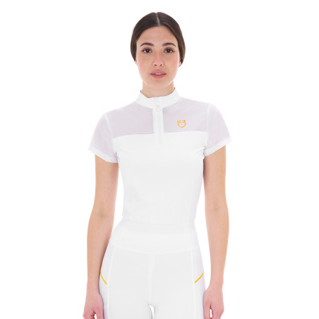 Polo con inserti in mesh da donna Equestro