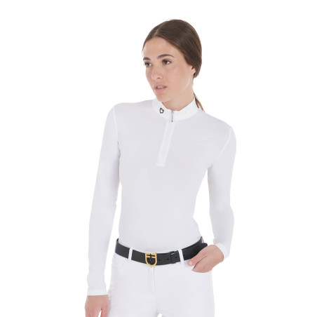 Polo da concorso aderente a maniche lunghe da donna Artemis Equestro