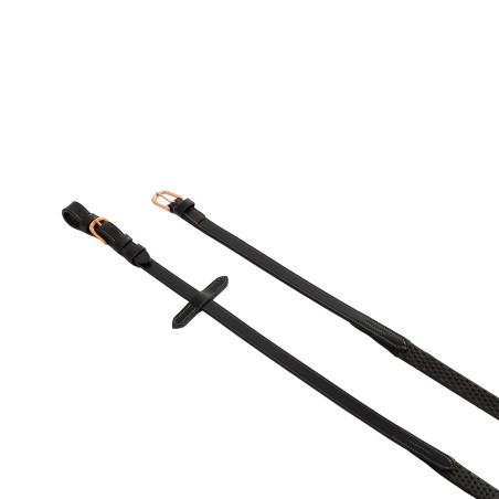 Redini in cuoio e gomma Kris con fibbie in oro rosa Equestro