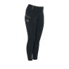Leggings da bambina aderenti con grip e logo Equestro - Nero