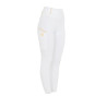 Leggings da bambina aderenti con grip e logo Equestro - Bianco
