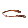 Frontalino in cuoio di vitello con cristalli rotondi Acavallo - Cognac / rosa