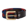 Cintura in pelle con motivo sud-ovest Equestro - Marrone / blu / bordeaux