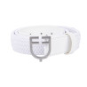 Cintura elastica in pelle con fibbia con logo Equestro - Argento / bianco