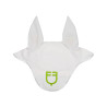 Cuffia anti-mosche in tessuto tecnico con logo multicolore Equestro - Bianco / bianco / verde limone