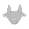 Cuffia anti-mosche in tessuto tecnico con logo GP Equestro - Grigio chiaro / bianco