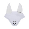 Cuffia antimosche in cotone con logo centrale New Style Equestro - Bianco