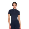 Strato base aderente a maniche corte da donna in tessuto tecnico Equestro - Blazer navy / bianco