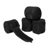 Fasce da polo anti-pilling con chiusura in velcro Acavallo, set da 4 - Nero / nero