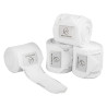 Fasce da polo anti-pilling con chiusura in velcro Acavallo, set da 4 - Bianco / bianco