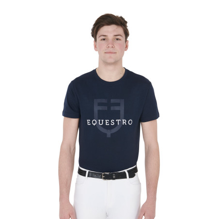 T-shirt aderente con logo sul petto uomo Equestro