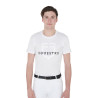 T-shirt aderente con logo sul petto uomo Equestro - Bianco