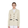 Giacca da concorso traforata da donna 4 bottoni Equestro - Beige