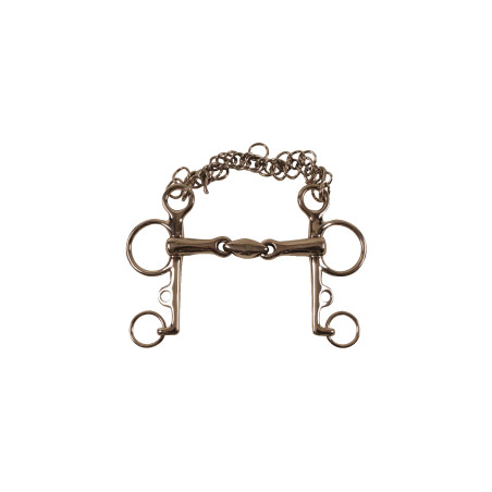 Mors Pelham Inox con Doppia Snodatura e Astine Corte Umbria Equitazione