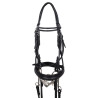 Briglia da Dressage Doppia con Frontalino Tondo Supreme - Nero