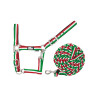 Capestro in Nylon Tricolore con Lunghina Supreme - Verde / bianco / rosso