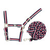 Capestro in Nylon Tricolore con Lunghina Supreme - Blu navy / bianco / rosso