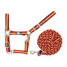 Capestro in Nylon Tricolore con Lunghina Supreme - Rosso / giallo / rosso