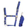 Capestro in nylon con rinforzo in cuoio e longhina intrecciata Supreme - Blu reale