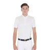 Polo da concorso Uomo Maniche Corte con Zip Equestro - Bianco / giallo
