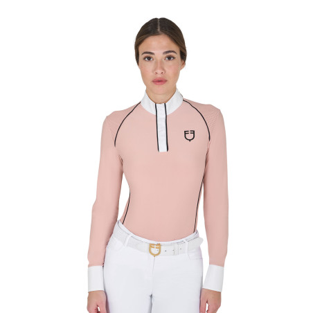 Polo da concorso Donna Maniche Lunghe con Inserti in Rete Equestro