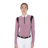 Polo da concorso Donna Maniche Lunghe in Tessuto Tecnico Equestro - Rosa