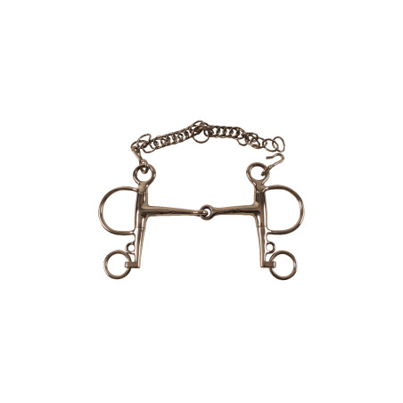 Morso Pelham intero in acciaio inossidabile con aste corte Umbria Equitazione