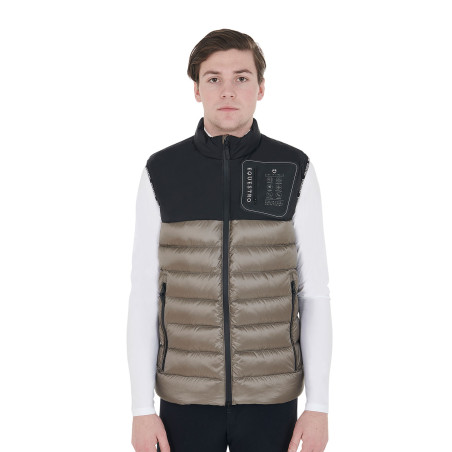 Gilet da uomo in bi-materiale con patch in silicone Equestro