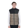 Gilet da uomo in bi-materiale con patch in silicone Equestro - Nero / noce