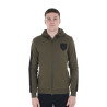 Felpa con cappuccio da uomo con interno in pile Equestro - Verde edera