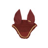 Cuffia antimosche pony Derby cotone - Bordeaux / oro / bordeaux